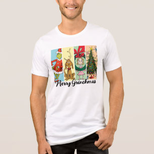 T-shirt En Tri-matière Joyeux Grinchmas Collage de Fêtes