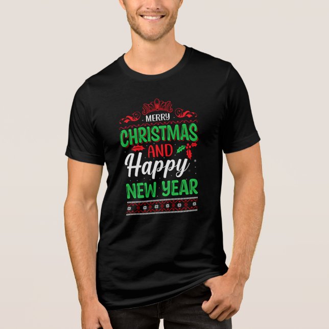 T-shirt En Tri-matière Joyeux Noël Et Joyeux Nouvel An-61064 (Recto)