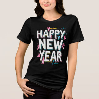 T-shirt En Tri-matière Joyeux Nouvel An 2025 Tee-shirt Graphique Coloré