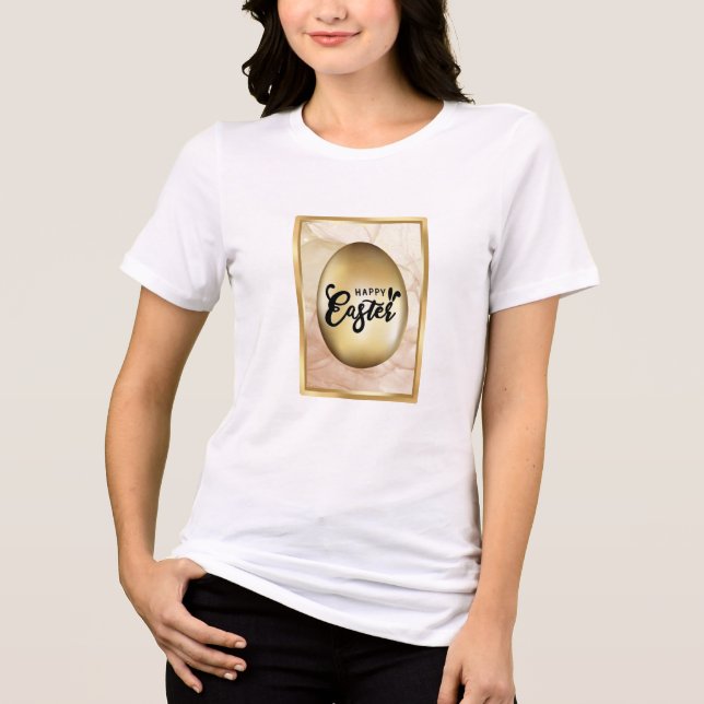 T-shirt En Tri-matière Joyeux Oeuf Or de Pâques mignonette Plutôt amusant (Recto)
