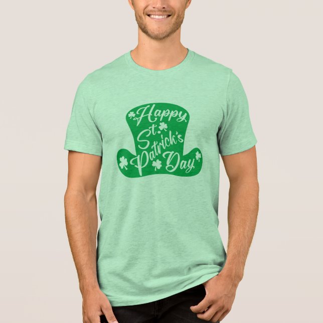 T-shirt En Tri-matière Joyeux Saint Patrick’s Day Leprechaun Casquette (Recto)