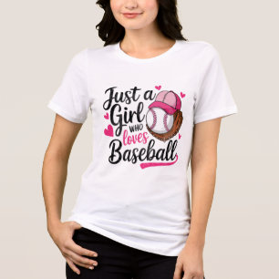 T-shirt En Tri-matière Juste une fille qui aime le baseball