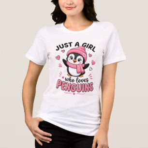T-shirt En Tri-matière Juste Une Fille Qui Aime Les Pingouins Mignon Amou