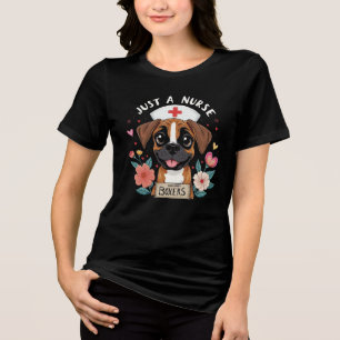T-SHIRT EN TRI-MATIÈRE JUSTE UNE INFIRMIÈRE QUI AIME LES BOXERS