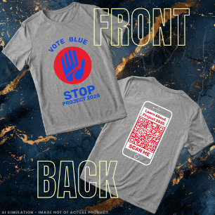 T-shirt En Tri-matière Kamala Harris Tim Walz Vote Blue Stop Project 2025