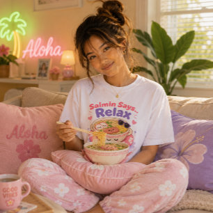 T-shirt En Tri-matière Kawaii Hawaii - saimin dit de se détendre