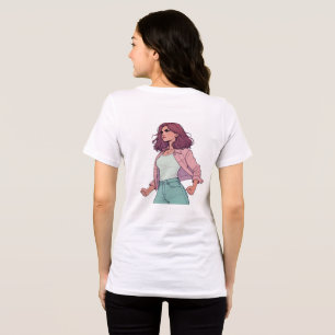 T-SHIRT EN TRI-MATIÈRE LA CHICA BRAVA "DOS LATINA FÉROCE" NOIR