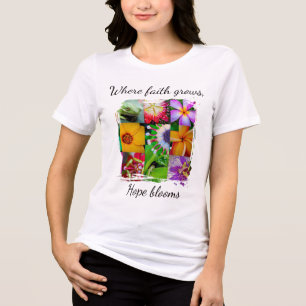 T-shirt En Tri-matière La Foi Chrétienne Grandit Collage De Fleurs L'Espo