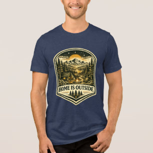 T-SHIRT EN TRI-MATIÈRE LA MAISON EST À L'EXTÉRIEUR