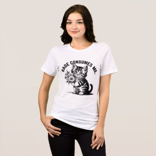T-shirt En Tri-matière La Rage Me Consume – Chat Mignon mais Chaotique