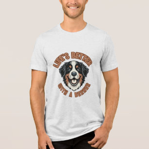 T-shirt En Tri-matière La vie est meilleure avec un Berner Bernese Dog un