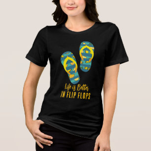 T-shirt En Tri-matière La vie est meilleure dans les tongs personnalisabl