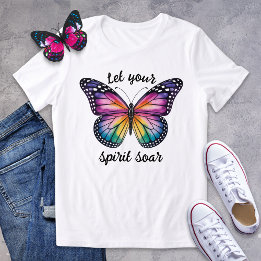 T-shirt En Tri-matière Laissez Votre Esprit S'Envoler Chemise Papillon Ar