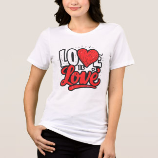 T-shirt En Tri-matière L'AMOUR EST L'AMOUR, Art de style graffiti Unisexe