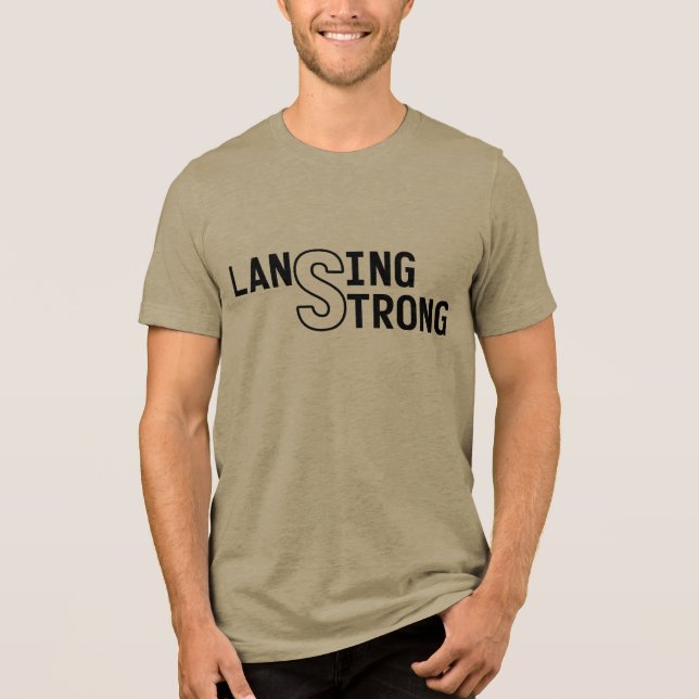 T-shirt En Tri-matière LANSING STRONG / HURRICANE HELENE (conception noir (Recto)