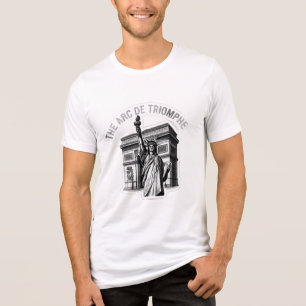T-shirt En Tri-matière L'Arc de Triomphe rencontre la Liberté - Noir & Bl