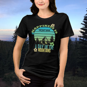 T-shirt En Tri-matière Le Bonheur Est Rétro Sunset Mountains