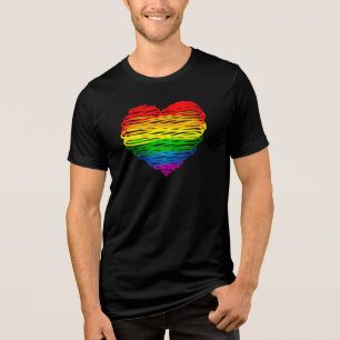 T-shirt En Tri-matière Le cœur arc-en-ciel de SlipperyJoe griffonné tourb