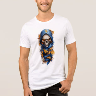 T-shirt En Tri-matière Le crâne et l'automne laisse le style tatouage