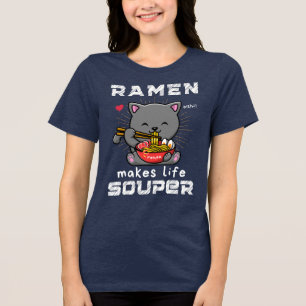 T-shirt En Tri-matière Le Ramen Mignonne Fait De La Vie Des Nouilles De C