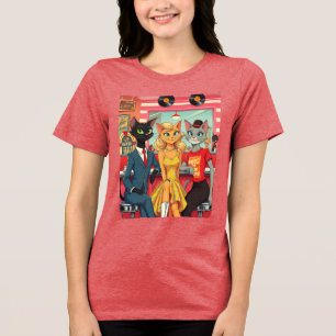 T-shirt En Tri-matière Les chats adolescents du milieu du siècle en dîner
