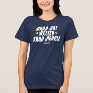 T-shirt En Tri-matière Les Chiens Sont Meilleurs [Wht/Crm]