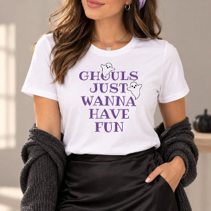 T-shirt En Tri-matière Les goules veulent juste s'amuser Violet Halloween