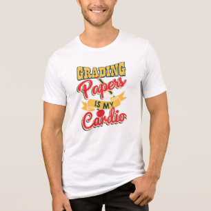 T-shirt En Tri-matière Les Papiers De Notation Est Mon Enseignant Cardio