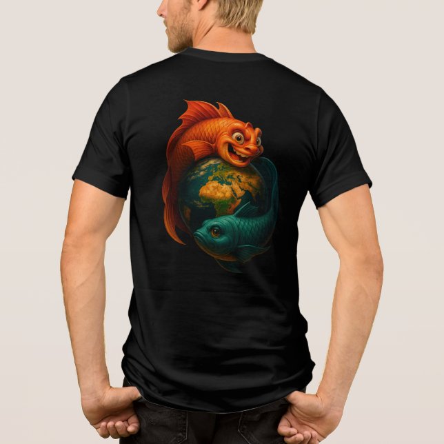 T-shirt En Tri-matière Les pêcheries font tourner le monde (Verso)