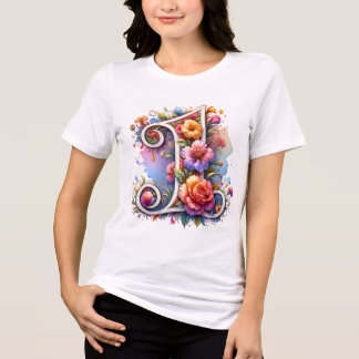 T-shirt En Tri-matière Lettre florale illustrée "1" (Vibrant)