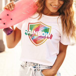 T-shirt En Tri-matière LGBTQ Fun Rainbow Pride Colorful Heart Shield