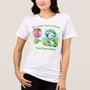 T-shirt En Tri-matière Licorne Florale Magique Merveilleuse 1er Anniversa