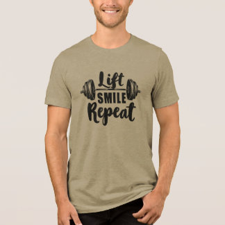 T-shirt En Tri-matière Lift Smile Repeat Gym Motivation Weightlifting Str