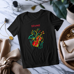T-shirt En Tri-matière Ligne de violon néon en art   Maillot musical vibr