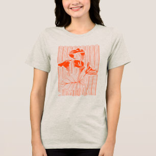T-shirt En Tri-matière Ligne florale minimaliste avec des plantes orange