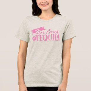 T-shirt En Tri-matière Lignes de bronzage et citation de tequila Bachelor