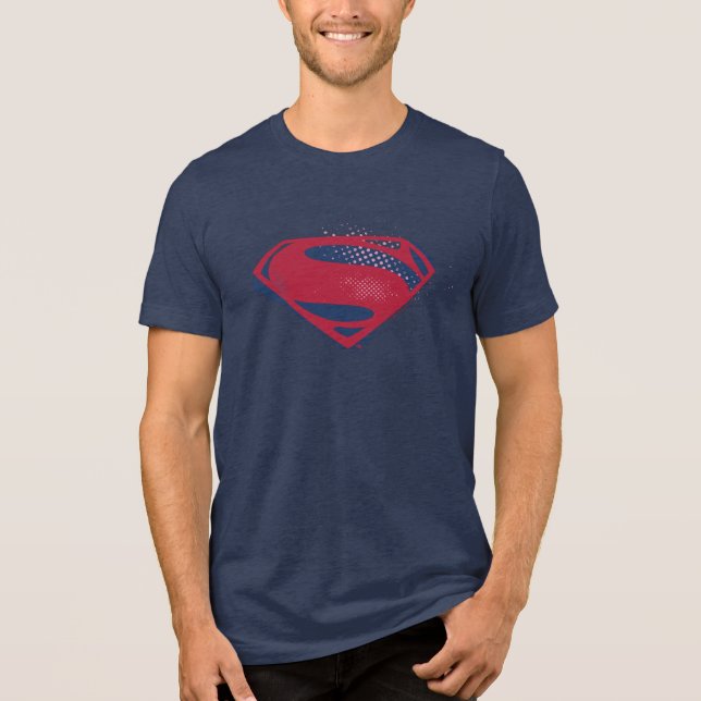 T-shirt En Tri-matière Ligue de Justice | Symbole Superman brosse et demi (Recto)