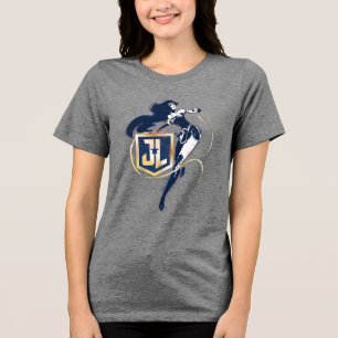 T-shirt En Tri-matière Ligue de Justice   Wonder Woman & JL Icon Pop Art