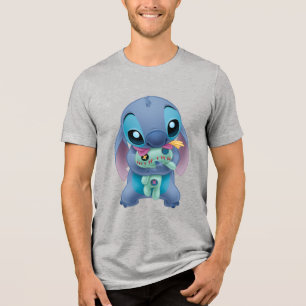 T-shirt En Tri-matière Lilo & Stitch   Stitch & Scrump