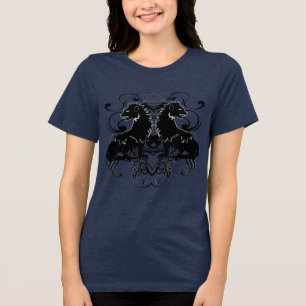 T-shirt En Tri-matière Lions noirs vintages avec des perles robe de tunns