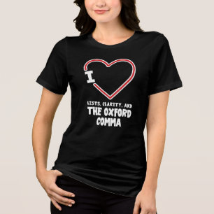 T-shirt En Tri-matière Liste d'amour Clarté Oxford Comma Anglais Grammair