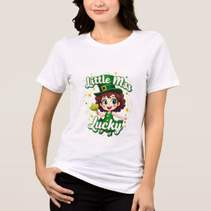 T-shirt En Tri-matière Little Miss Lucky : mignonne fille de la Saint Pat