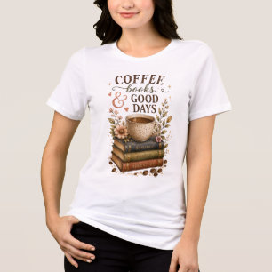 T-shirt En Tri-matière Livres de café Bonnes Journées