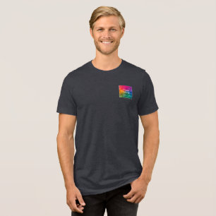 T-shirt En Tri-matière Logo de texte personnalisé Mens en cuir noir avant