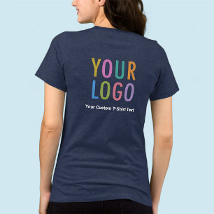 T-shirt En Tri-matière Logo d'entreprise Premium pour femmes Marine bleu