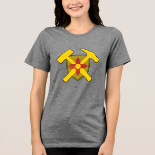T-shirt En Tri-matière Logo du marteau de rock du géologue avec drapeau d