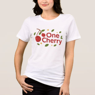 T-shirt En Tri-matière Logo Fruit Rétro de Cerise - Vecteur Minimal Cute