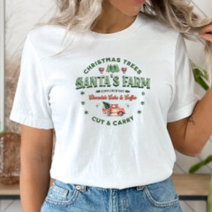 T-shirt En Tri-matière Logo père Noël's Christmas Tree Farm Style Vintage