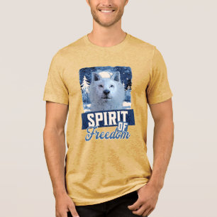 T-shirt En Tri-matière Loup Arctique Esprit de liberté Création faunique