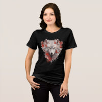 Loup blanc mystique aux accents d'encre rouge